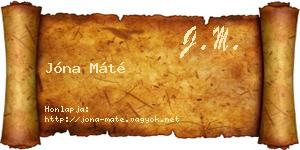 Jóna Máté névjegykártya